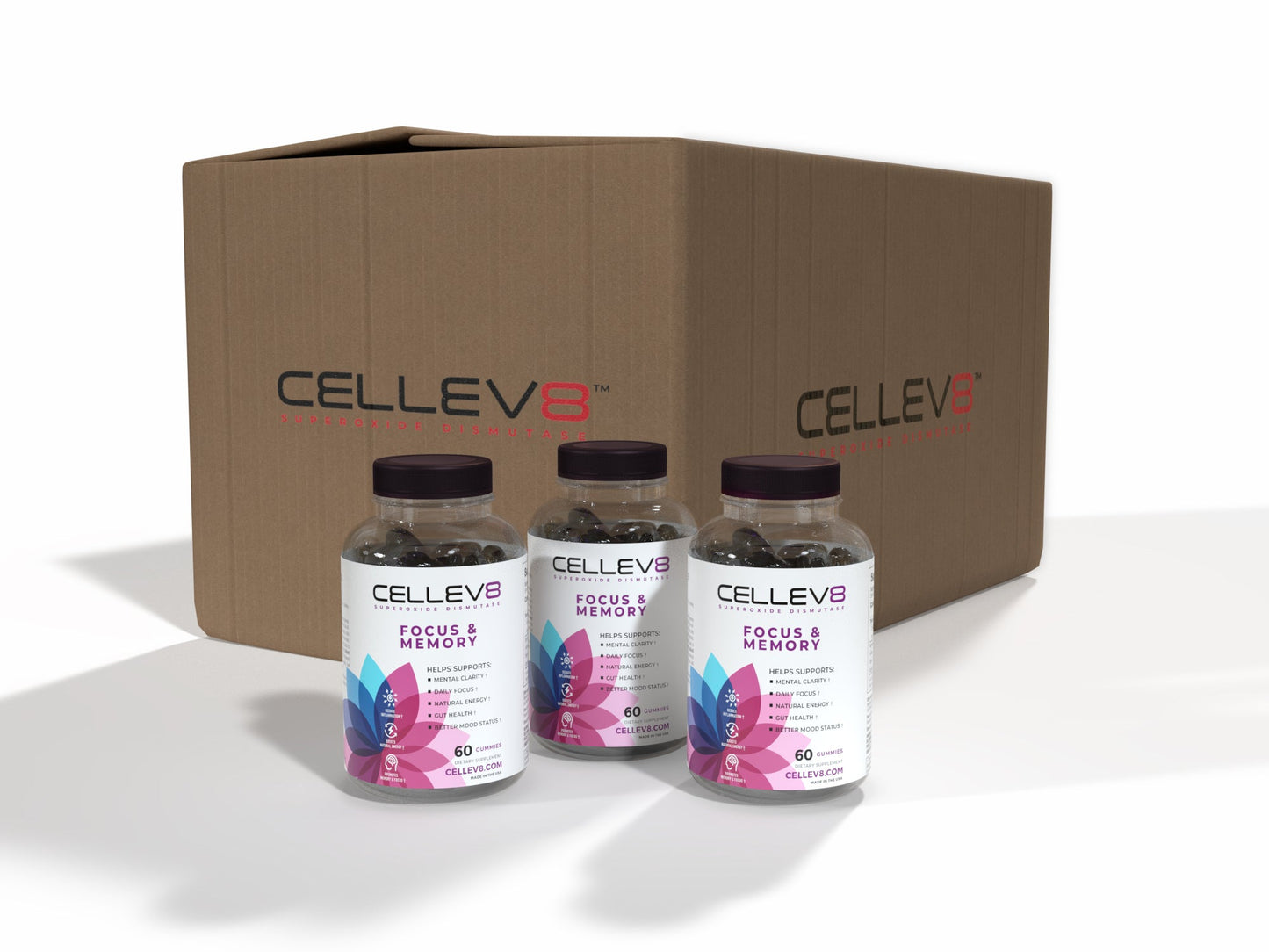 Focus & Memory 60ct. Bottles Case - Cellev8