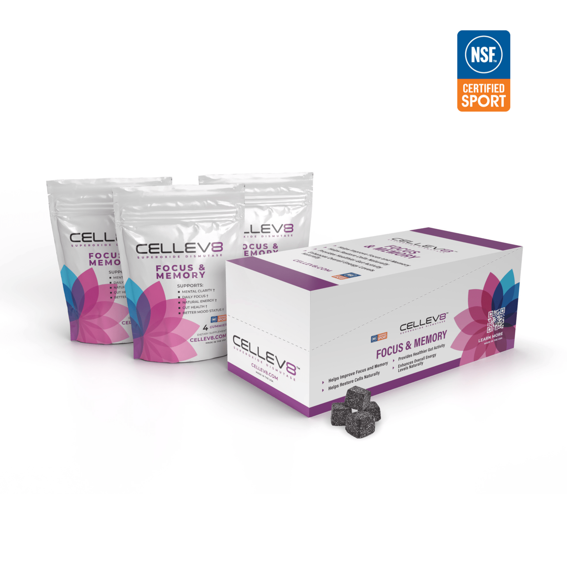 Focus & Memory Gummies (20 4ct. Packs) - Cellev8