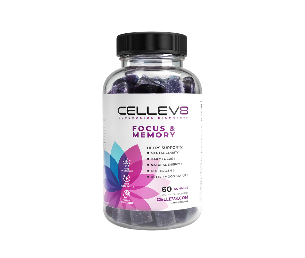 エルセーヌ　スレア　サプリ Focus & Memory Gummies (60ct. Bottle) – Cellev8 Nutrition, Inc.
