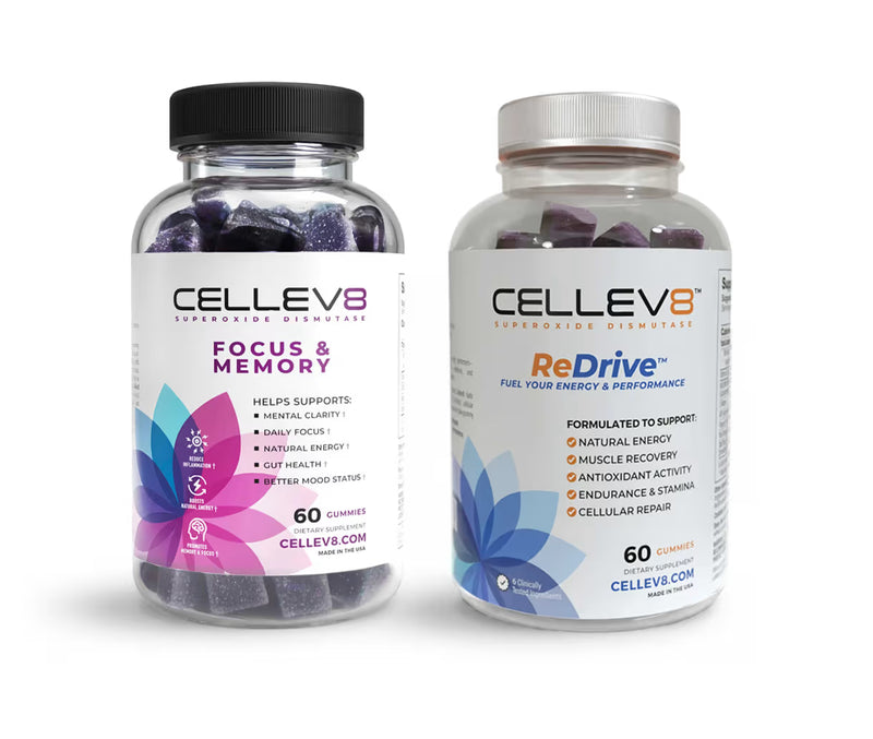 Cellev8 Locked In Bundle featuring Focus & Memory and ReDrive gummies