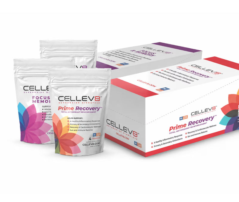 Cellev8 On The Go Brain & Body Bundle with Focus & Memory and Prime Recovery gummy packs