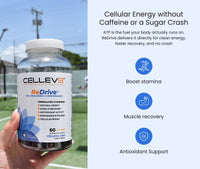 Athlete Holding Cellev8 ReDrive Performance Gummies
