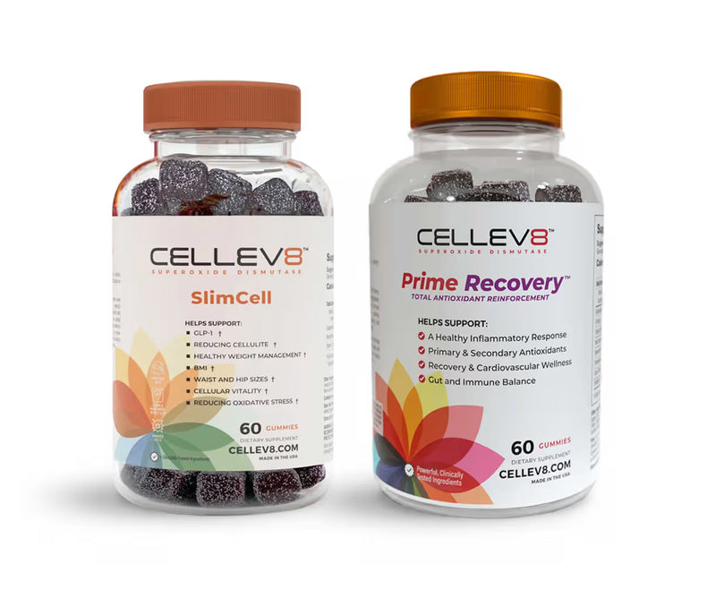 Cellev8 Recomp & Recover Bundle featuring SlimCell and Prime Recovery gummies