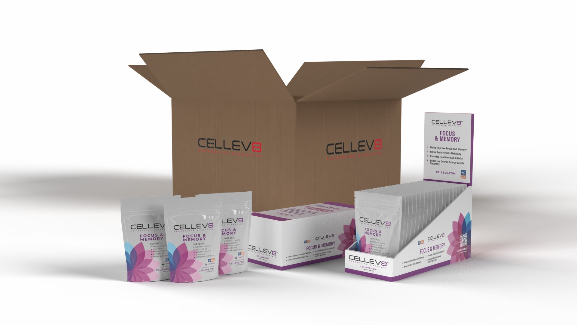 Focus & Memory 4ct. Packs Case - Cellev8