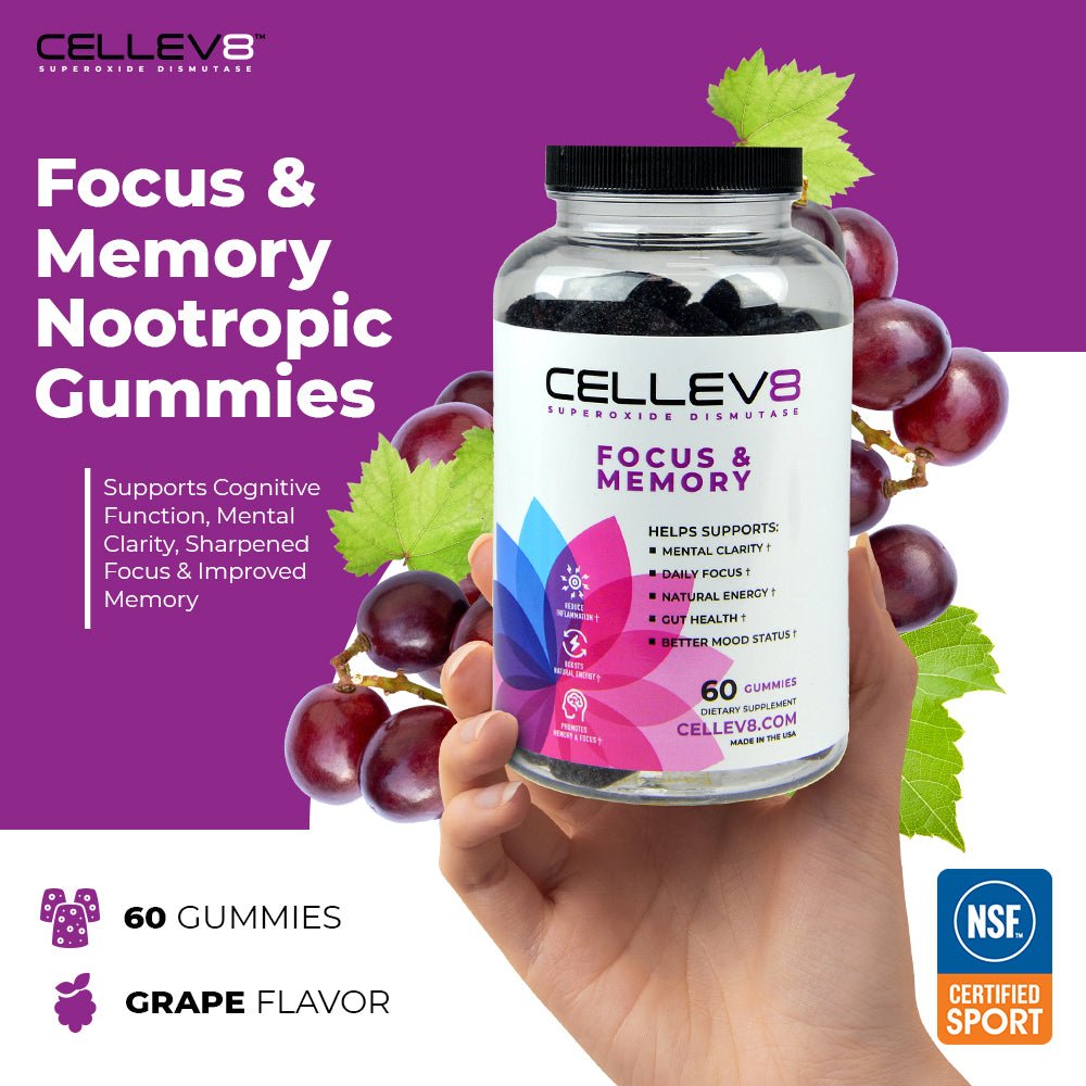 Focus & Memory Gummies (60ct. Bottle) - Cellev8