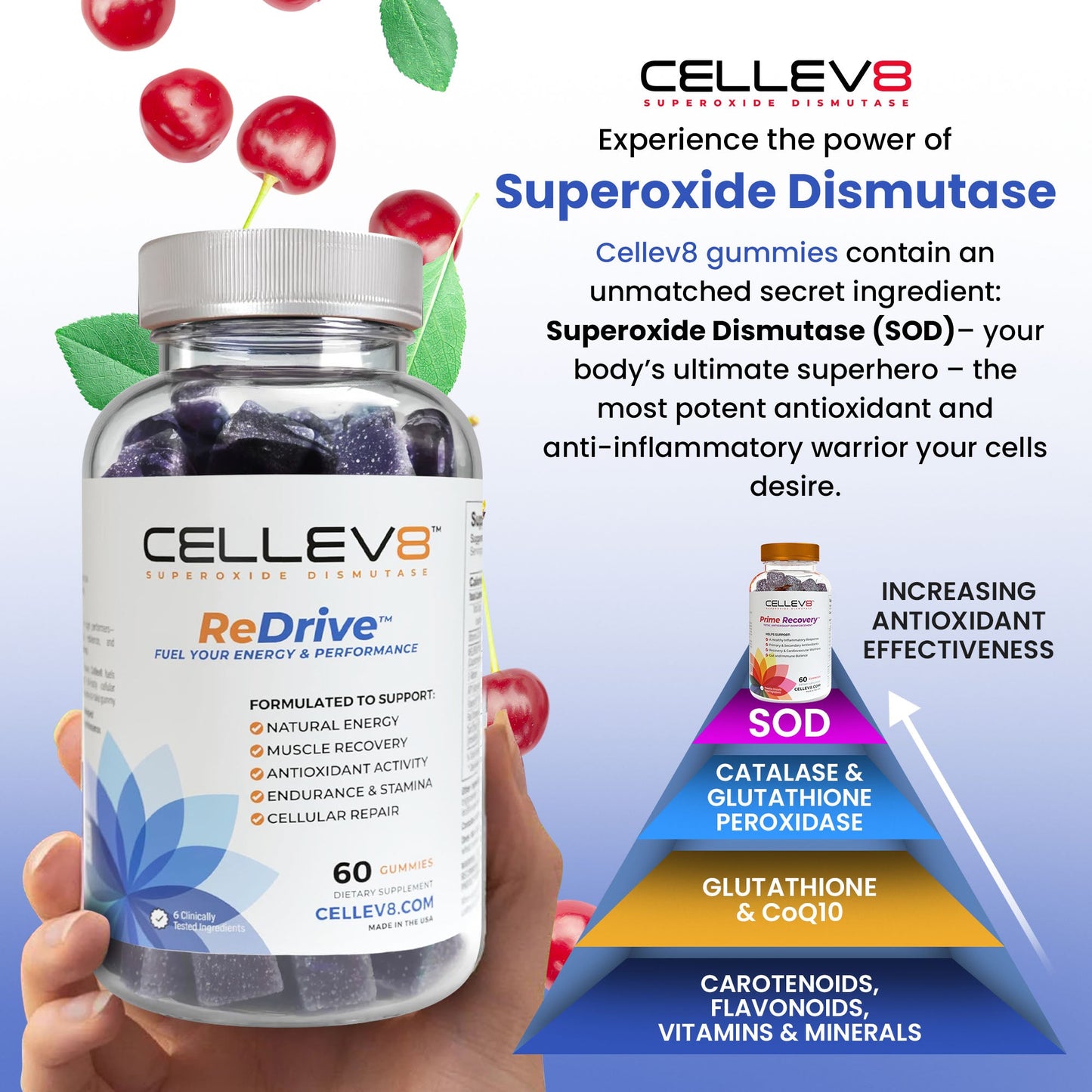 ReDrive Performance Gummies (60ct. Bottle) - Cellev8 Nutrition, Inc.