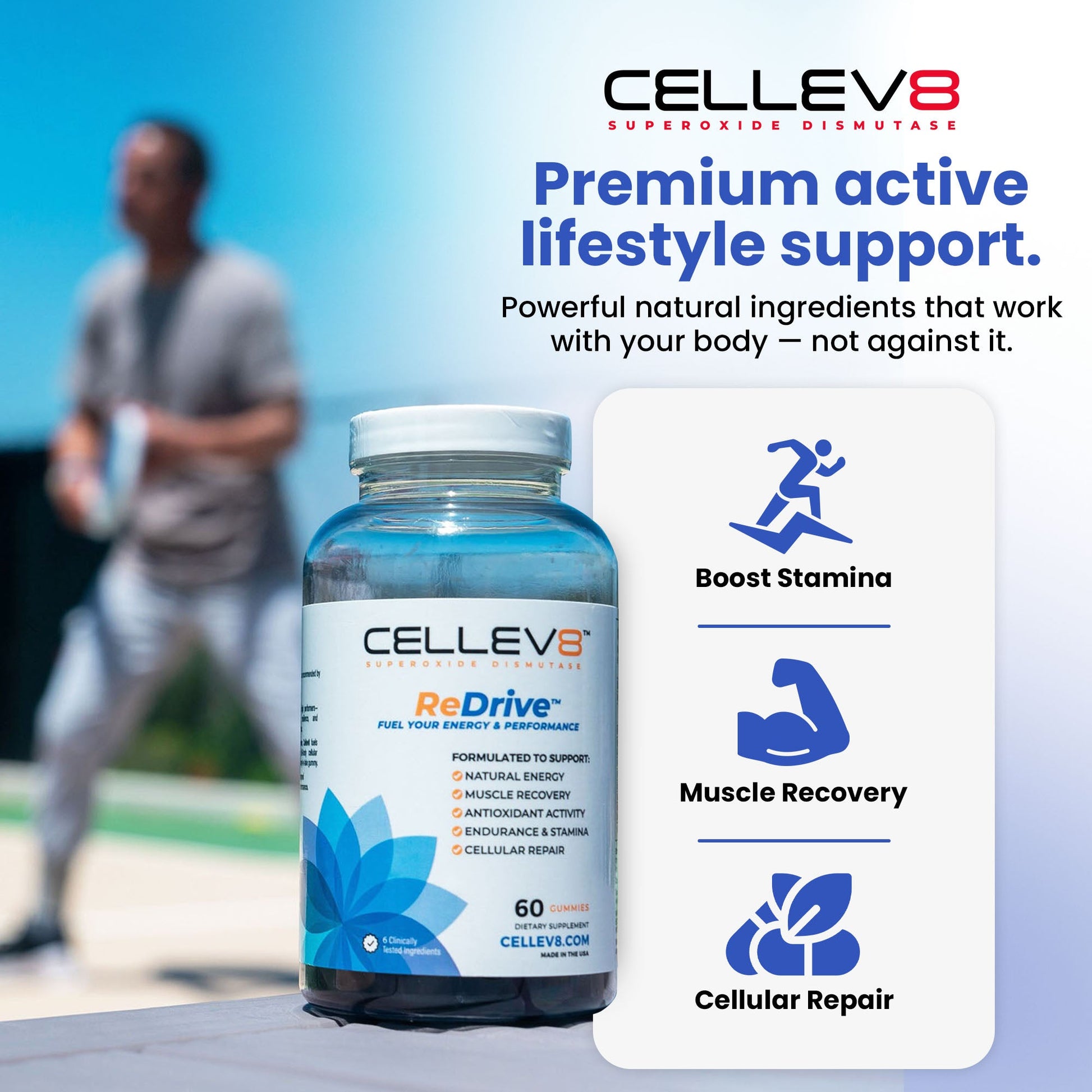 ReDrive Performance Gummies (60ct. Bottle) - Cellev8 Nutrition, Inc.